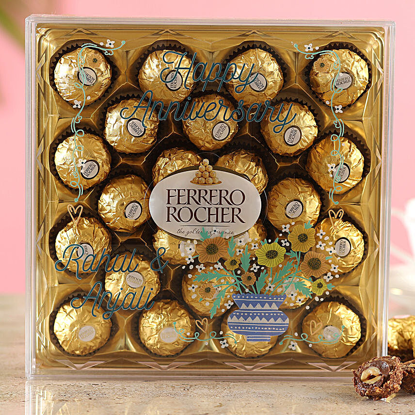 Printed Anniversary Ferrero Rocher Box:Sinful Ferrero Rocher Chocolates