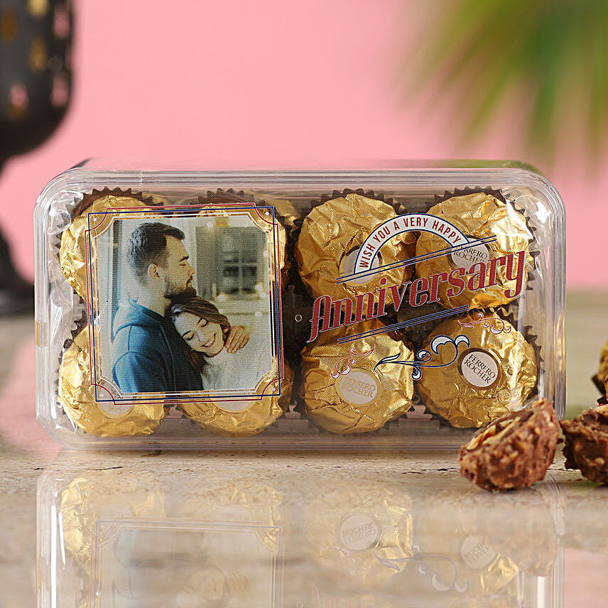 Anniversary Special Personalised Ferrero Rocher Box:Personalised Chocolates for Anniversary