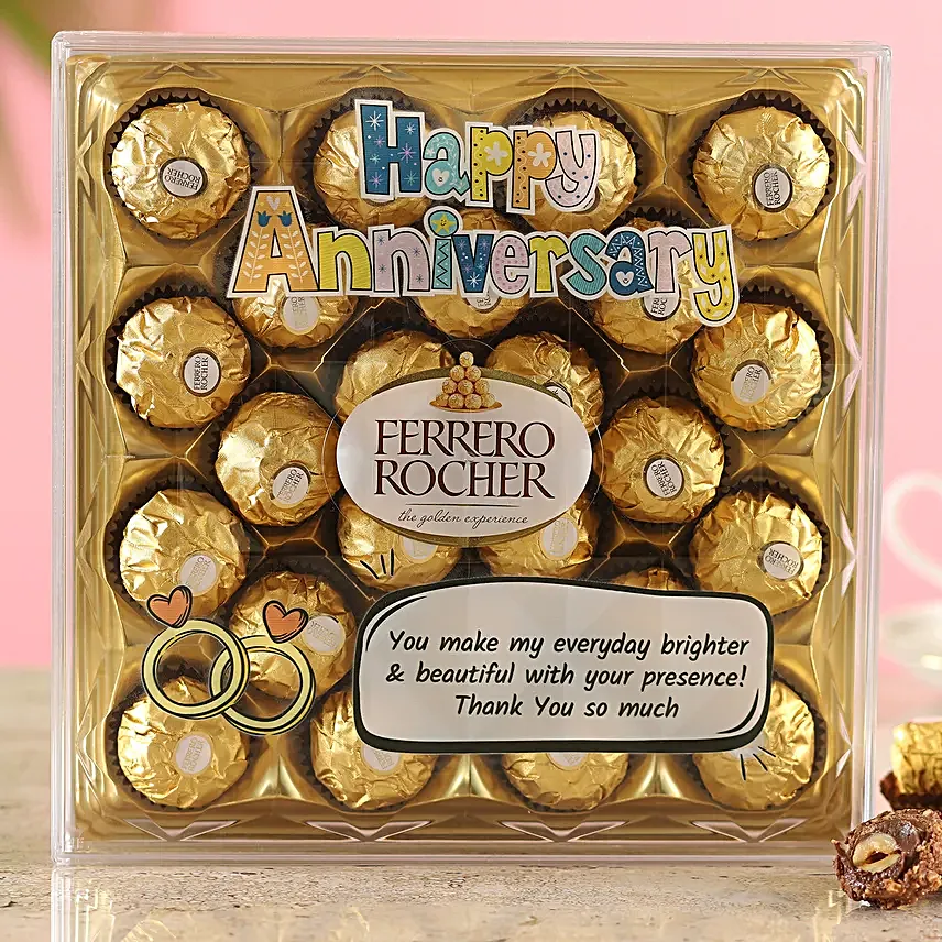 Anniversary Wishes Ferrero Rocher Box:Ferrero Chocolate