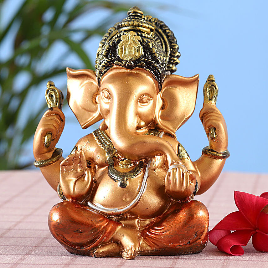 online Rich Copper Shine Ganesha Idol With Dhoti:Idols