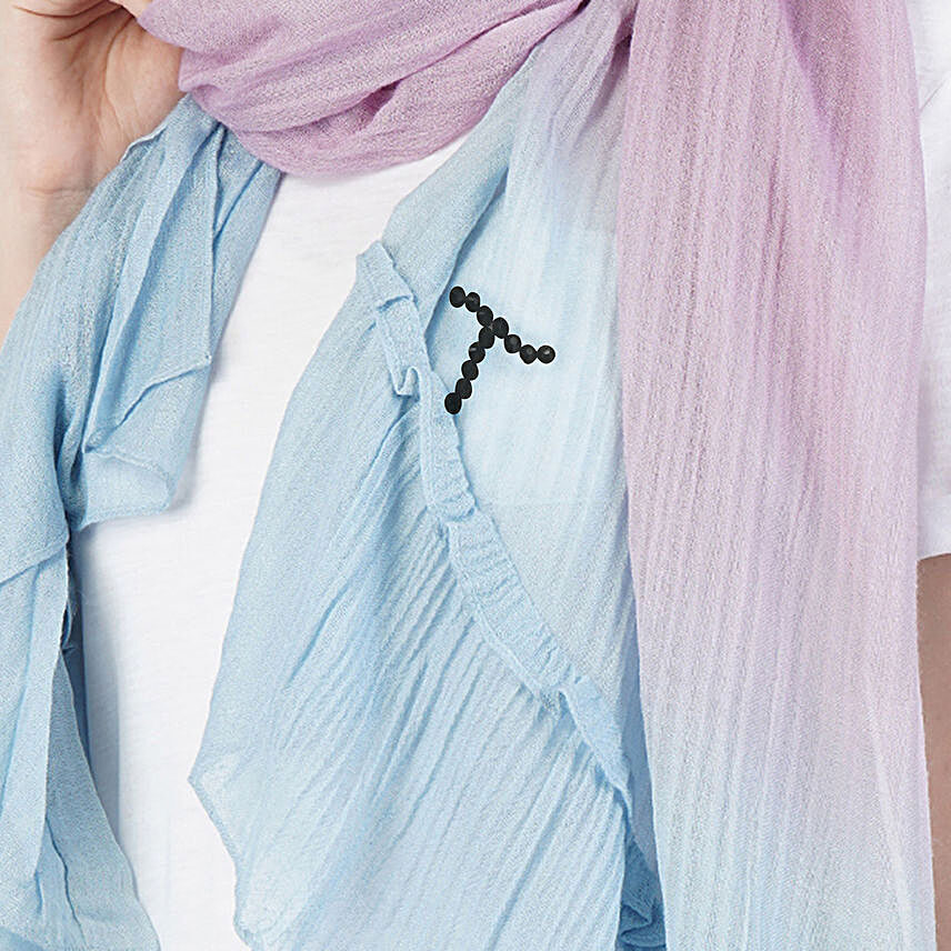Pristine Lilac Ombre Chambray Lace Personalised Scarf
