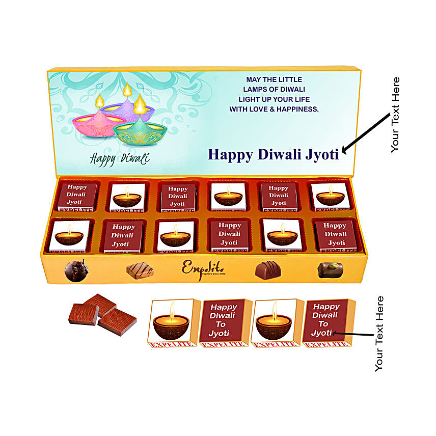 Personalised Diwali Assorted Chocolate Box- 12 Pcs