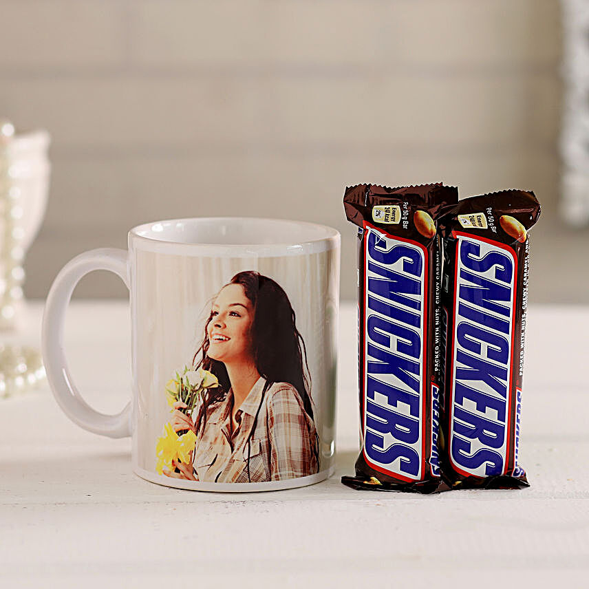 Snickers & Personalised White Mug