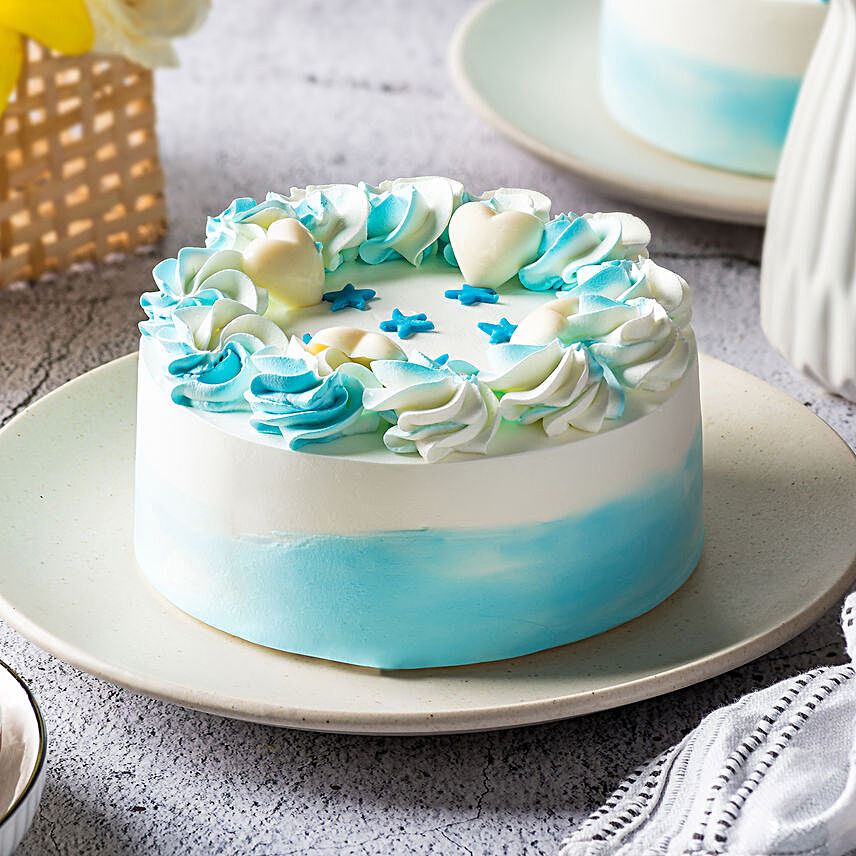 floral vanilla cake online:Order Eggless Cake For Birthday