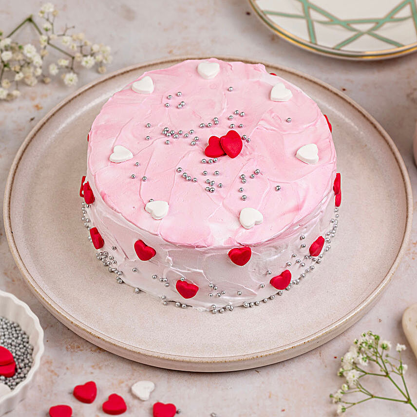 pink heart chocolate cake online