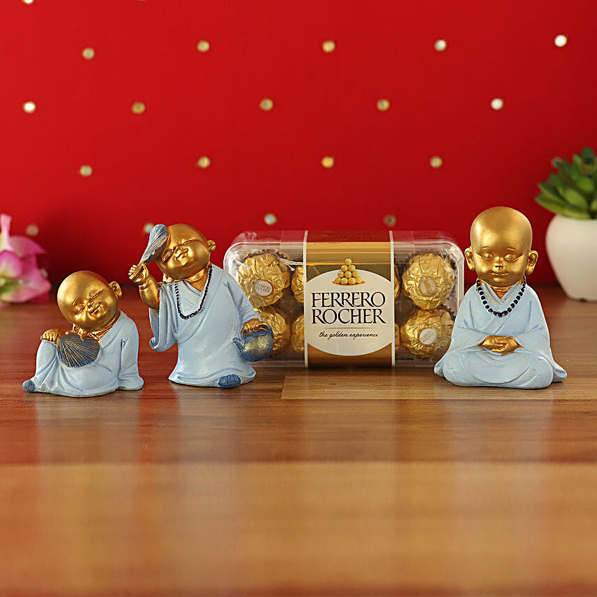 Cute Monk Idols & Ferrero Rocher Combo