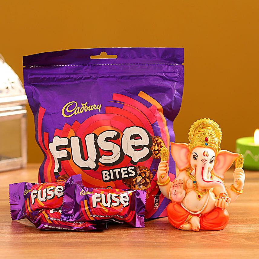 Ganesha Idol & Cadbury Fuse Bites Combo