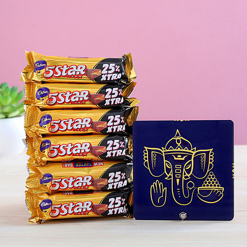 Divine Ganesha Table Top & 6 Cadbury 5 Star Chocolates