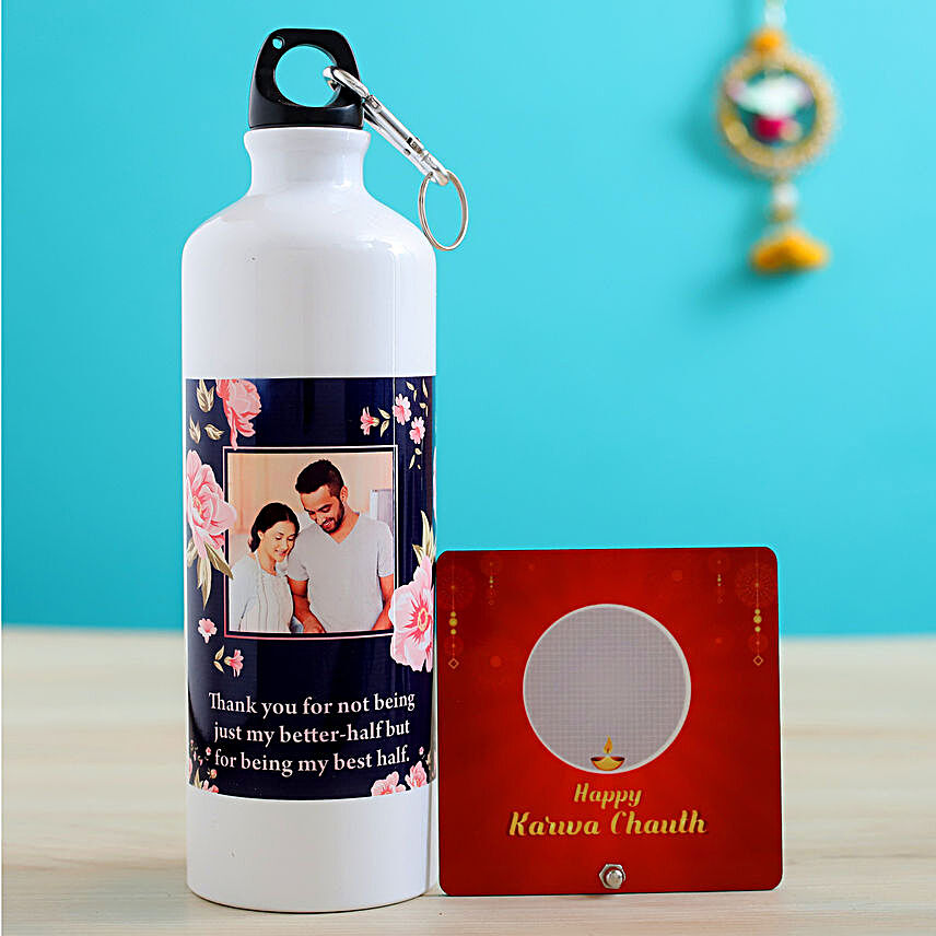 Personalised Karwa Chauth Bottle & Table Top