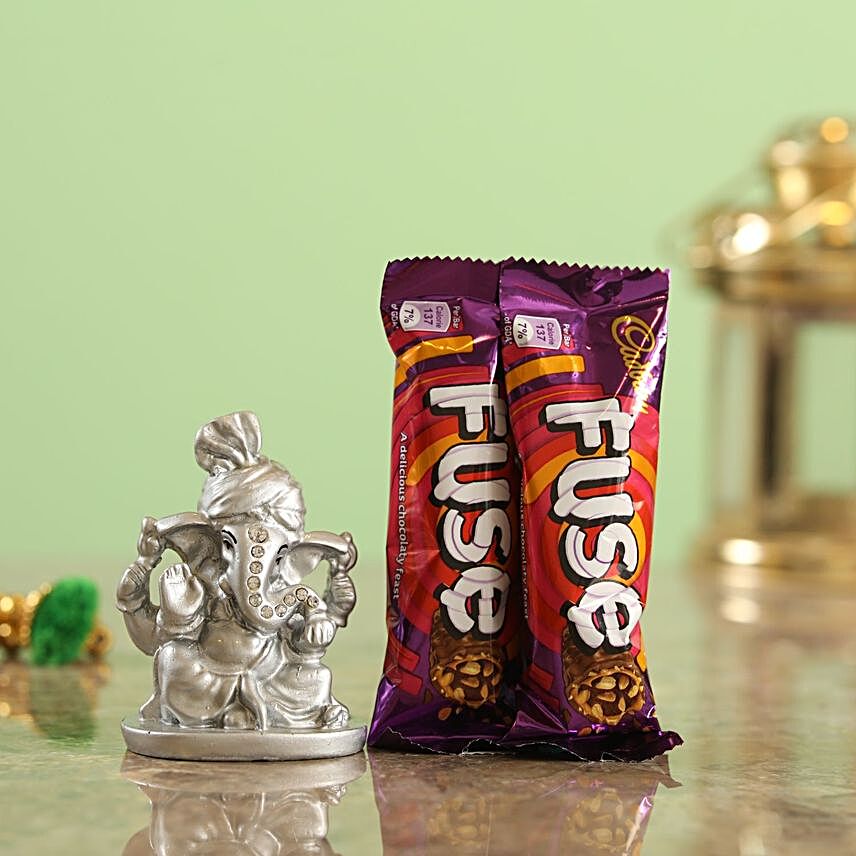 Fuse Chocolate & Silver Ganesha Idol
