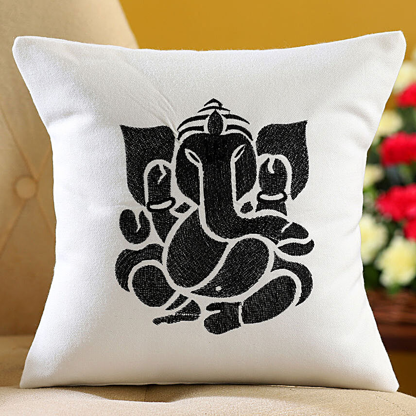 Lord Ganesha Embroidered Cushion