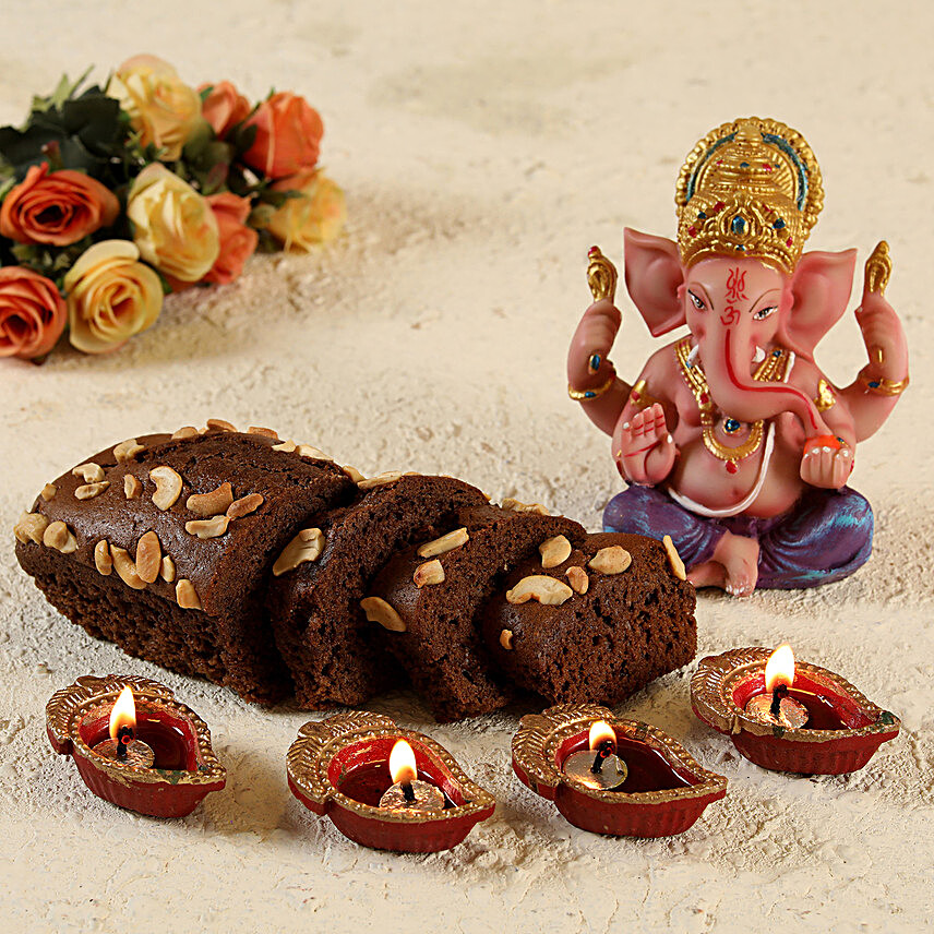 Multi Colour Ganesha & Plum Dry Cake