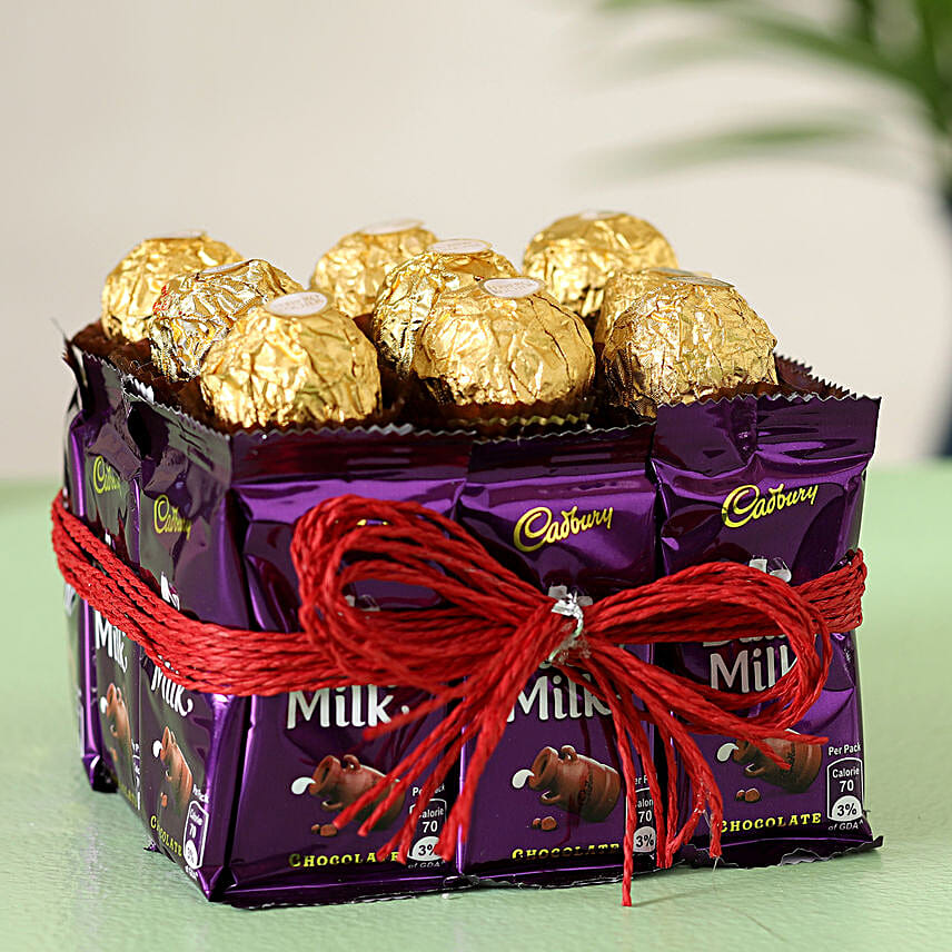 LARGE FERRERO ROCHER CHOCOLATE GIFT BASKET BOUQUET 34 ITEMS ANY OCCASION GIFT 