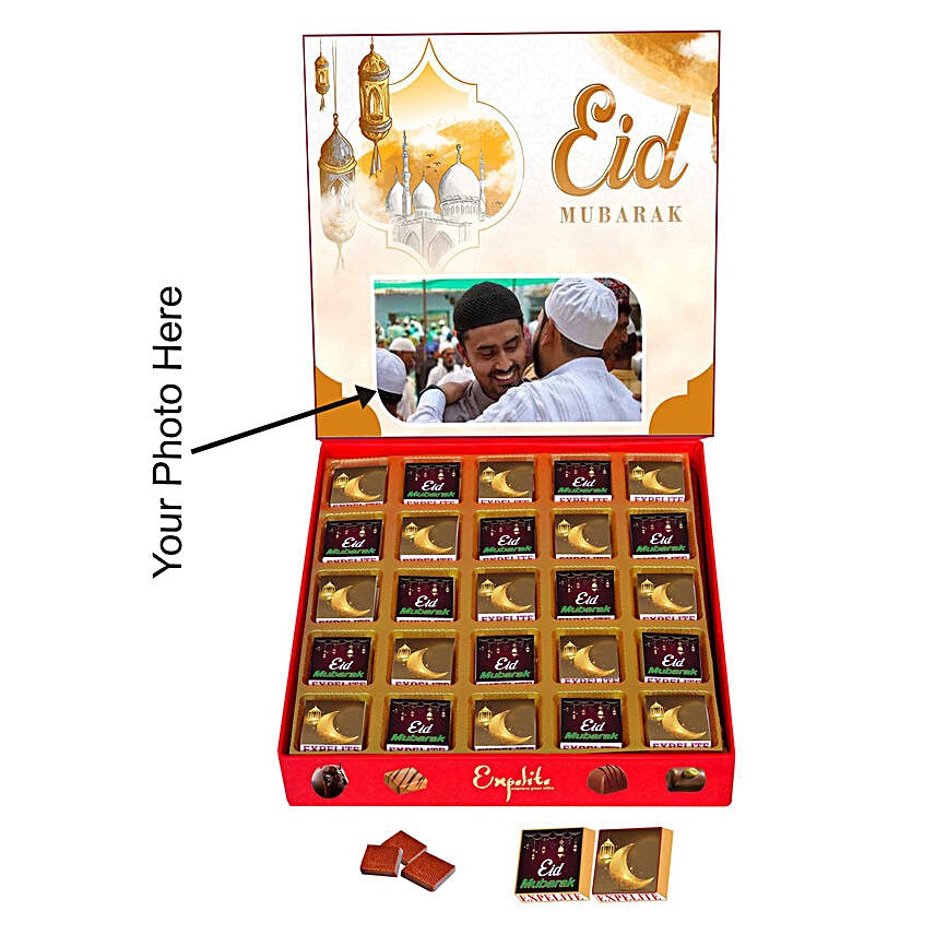 Personalised Eid Mubarak Chocolate Box- 25 Pcs