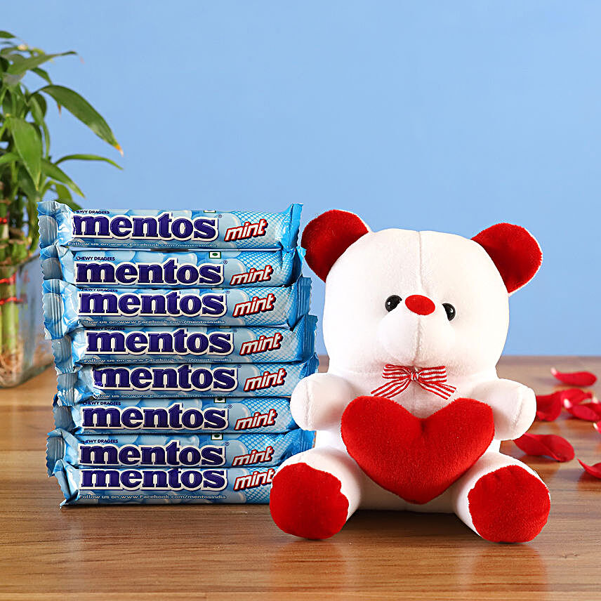Heart Teddy & Chewy Mint Mentos Combo