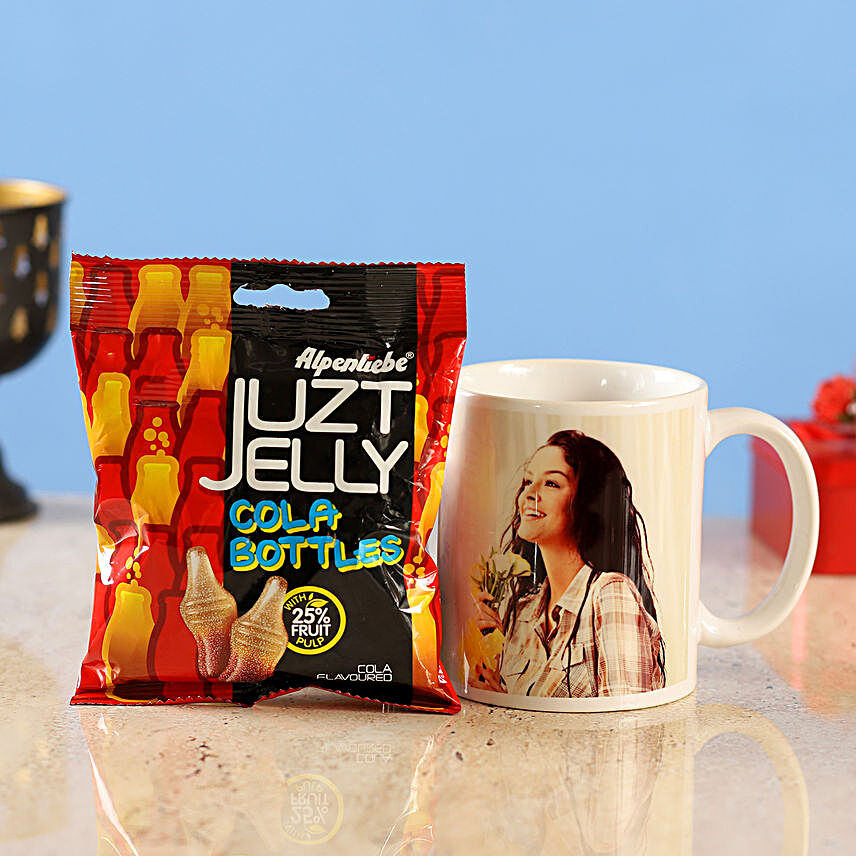 Personalised Mug & Juzt Jelly Cola Bottles Candy
