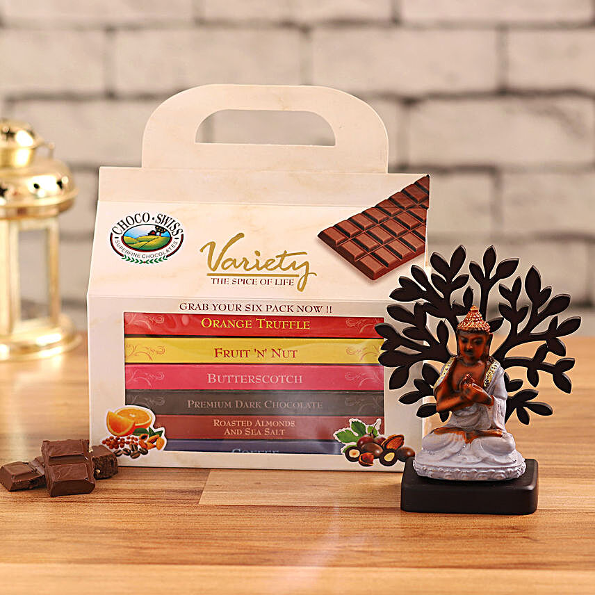 Choco Swiss Assorted Chocolates & Buddha Idol Combo