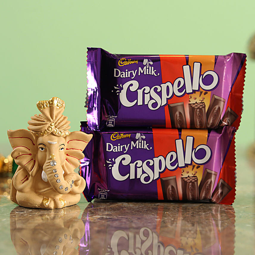 Crispello Chocolate Bars & Beige Ganesha Idol Combo