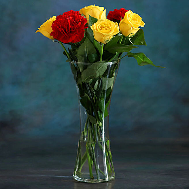 Buy/Send Carnations & Yellow Roses Online FNP