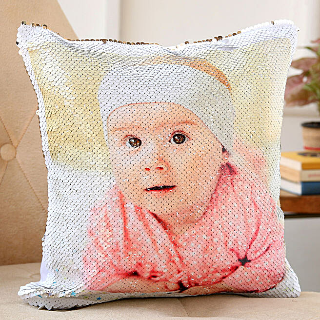 Buy/Send Personalised Bright Sequin Cushion Online FNP