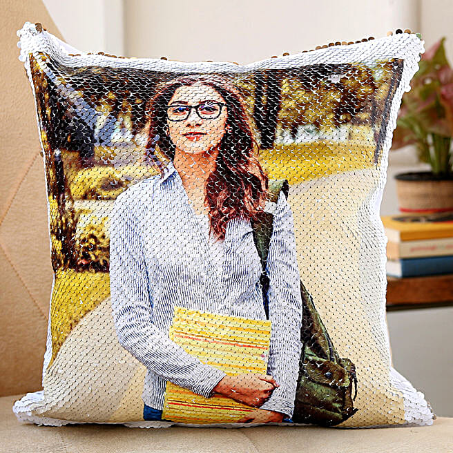 Buy/Send Personalised Elegant Sequin Cushion Online FNP