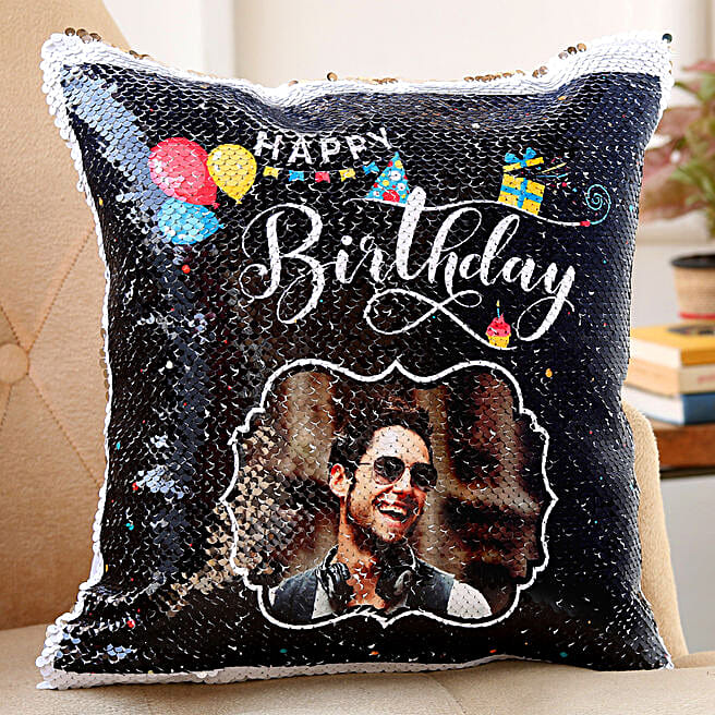 personalised sequin pillow
