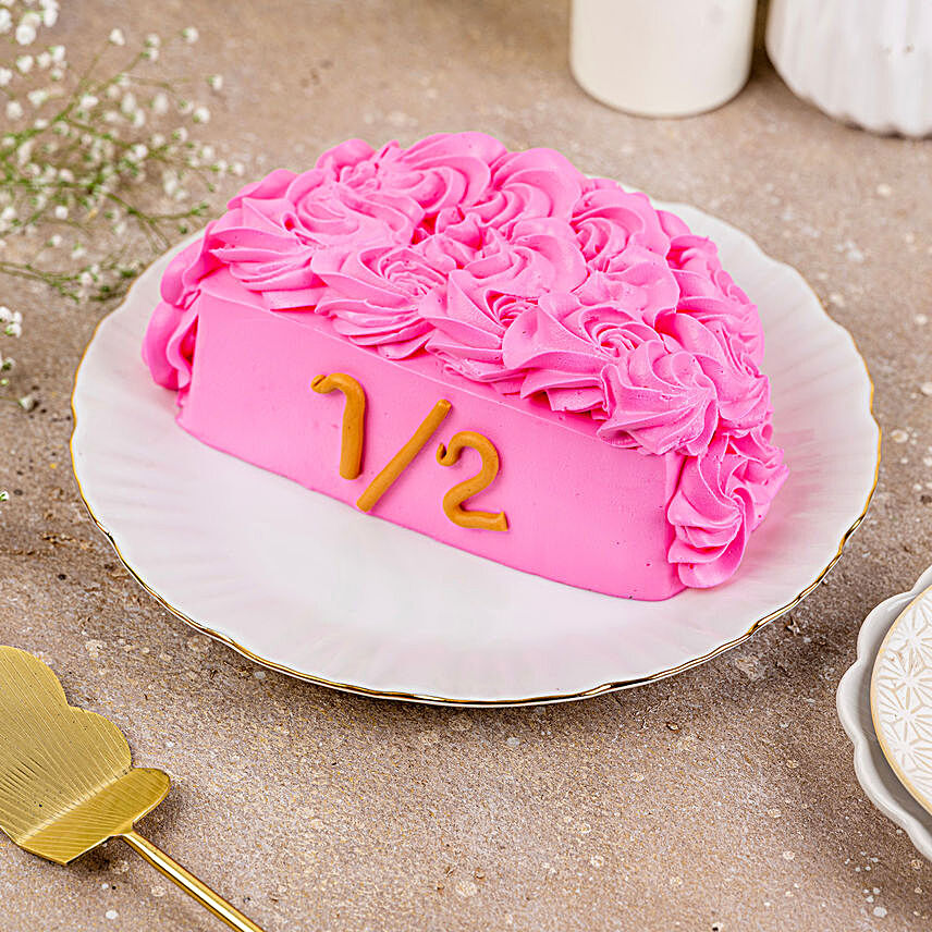 Buy Send Dreamy Pink Chocolate Half Cake 500 Gms Online Ferns N Petals