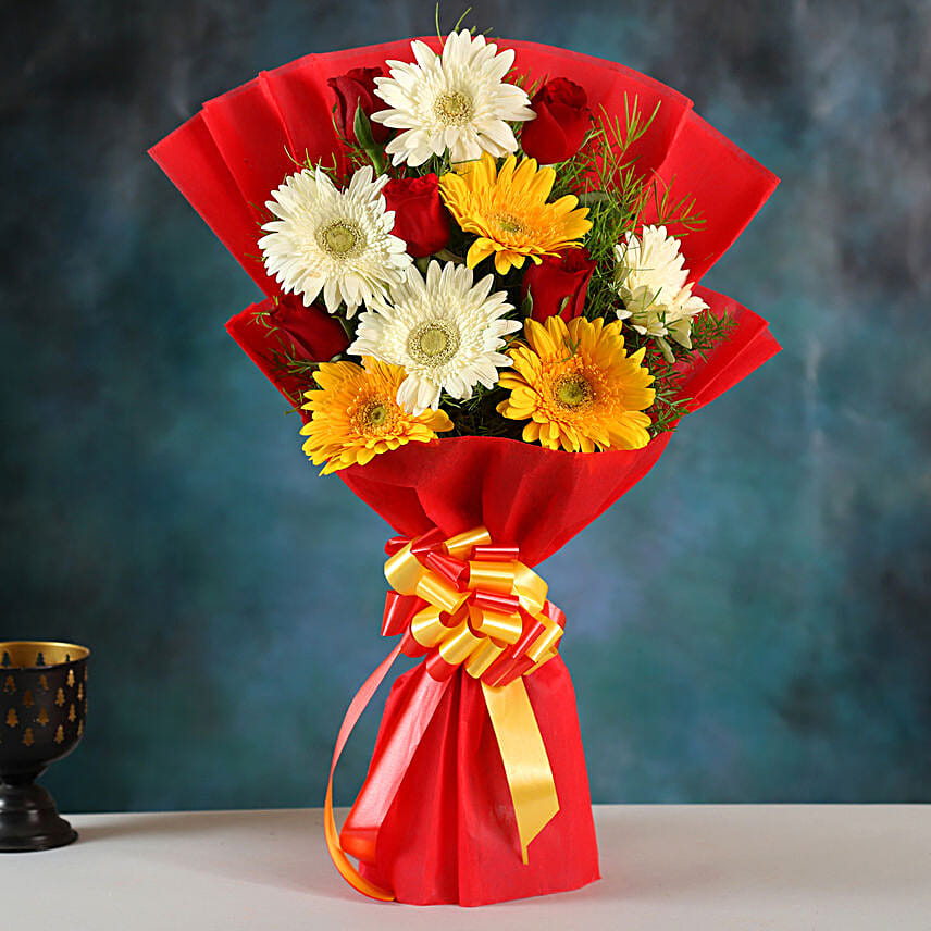 Mixed Elegance Gerberas Bouquet