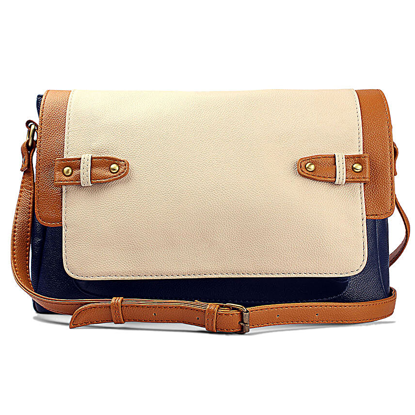 Bagsy Malone Flap Sling Bag- Blue:Handbags