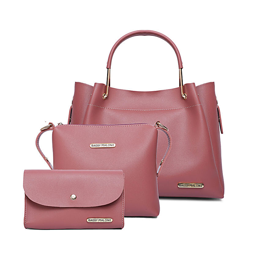 Bagsy Malone Tote Combo Bags- Soft Pink:Gifts for Bhabhi