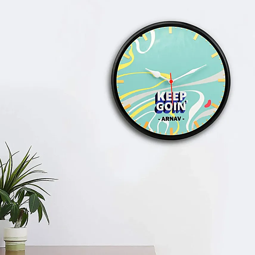 Keep Goin Personalised Wall Clock