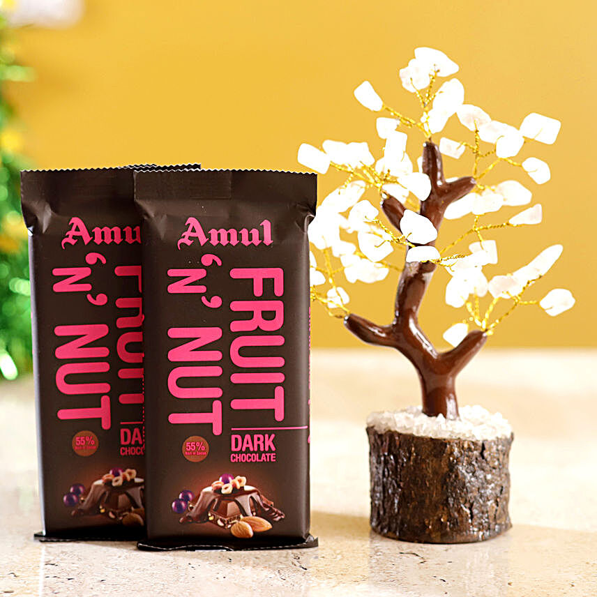 Rose Quartz Wish Tree & Amul Fruit N Nut