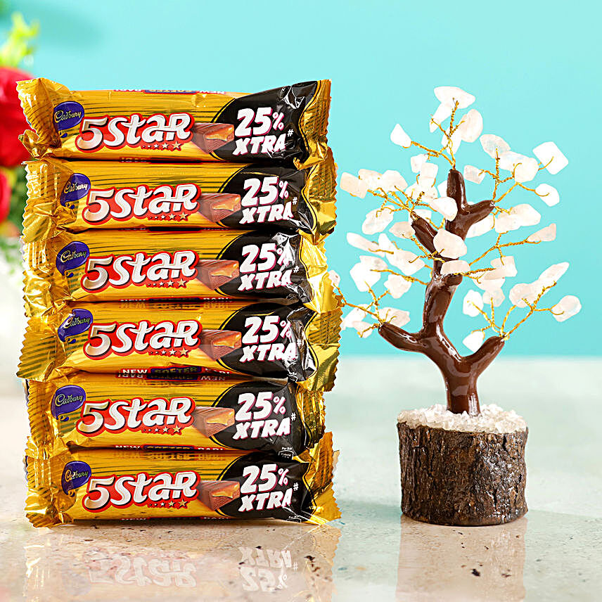 Rose Quartz Wish Tree & Cadbury 5 Star