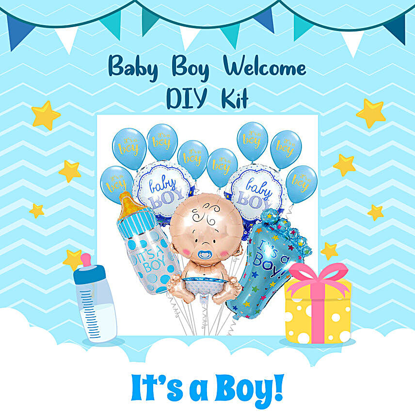 Special Welcome Balloon Decoration Kit For Baby Boy