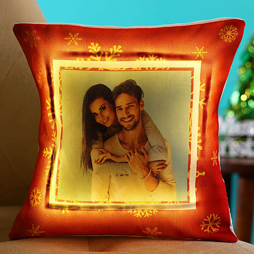 Merry Christmas Personalised LED Cushion Hand Delivery