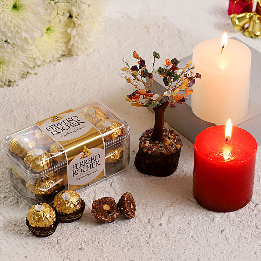 Colourful Wish Tree With Ferrero Rocher & Candles