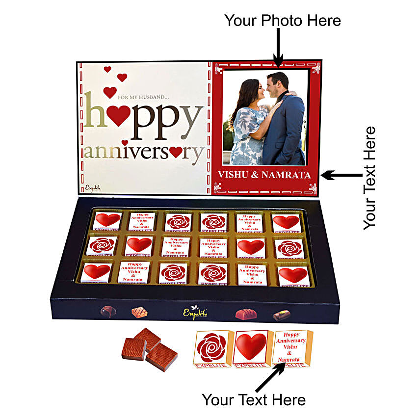 Happy Anniversary Personalised Chocolate Box For Husband