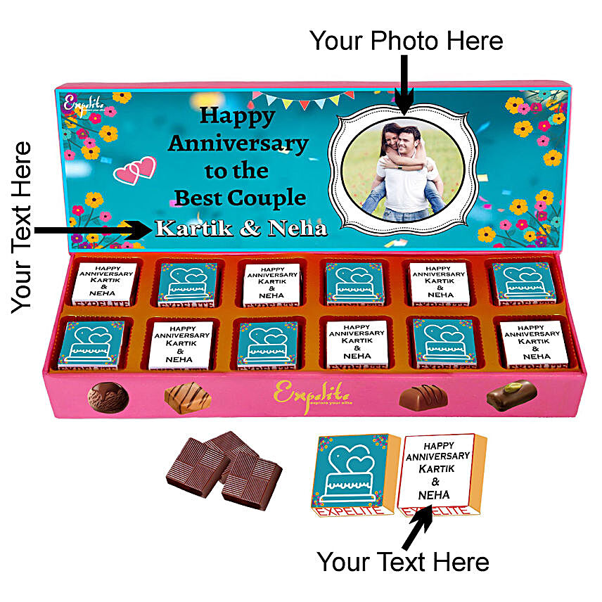 Personalised Anniversary Chocolate Box For Best Couple