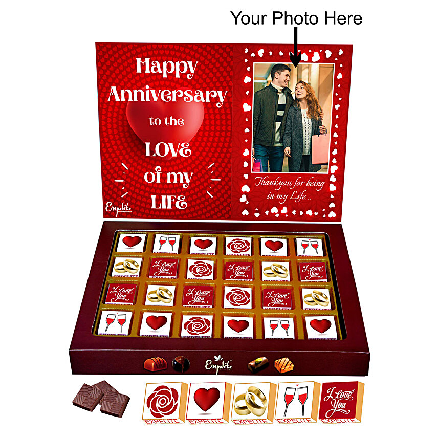 Personalised Anniversary Chocolate Box For Her 24 Pcs
