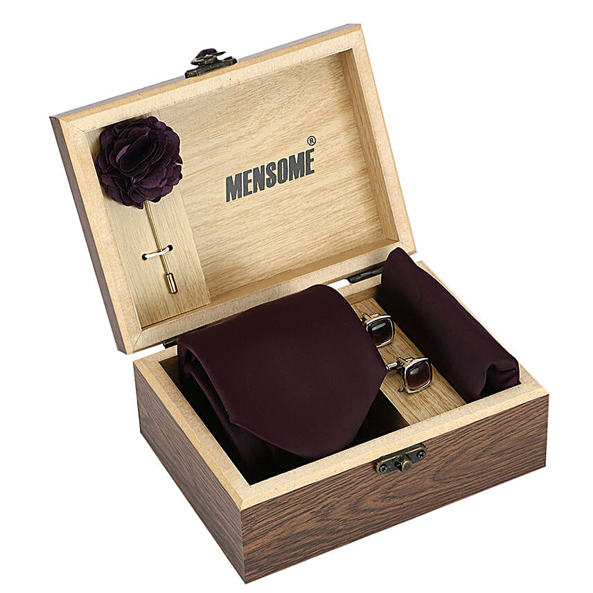 Microfiber Neck Tie Gift Set- Wine