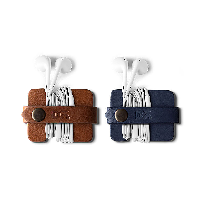 Flake Cable Wrap Blue & Brown - Set of 2
