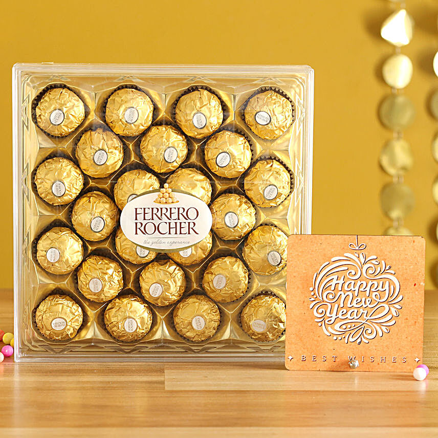 Happy New Year Table Top With Ferrero Rocher Chocolate Box