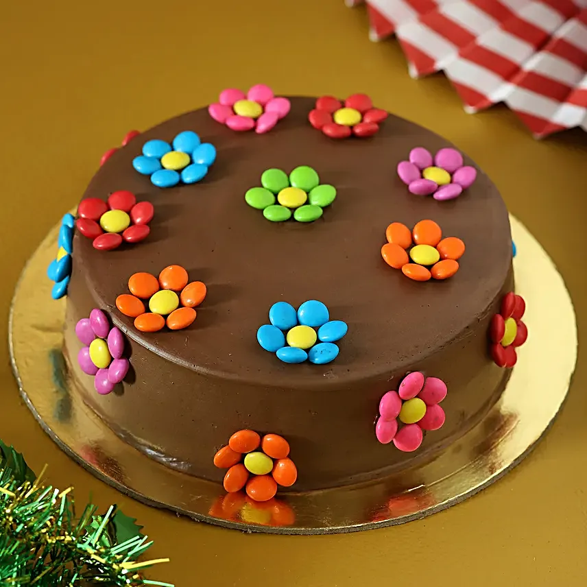 Starry Xmas Chocolate Cream Cake Half Kg Eggless