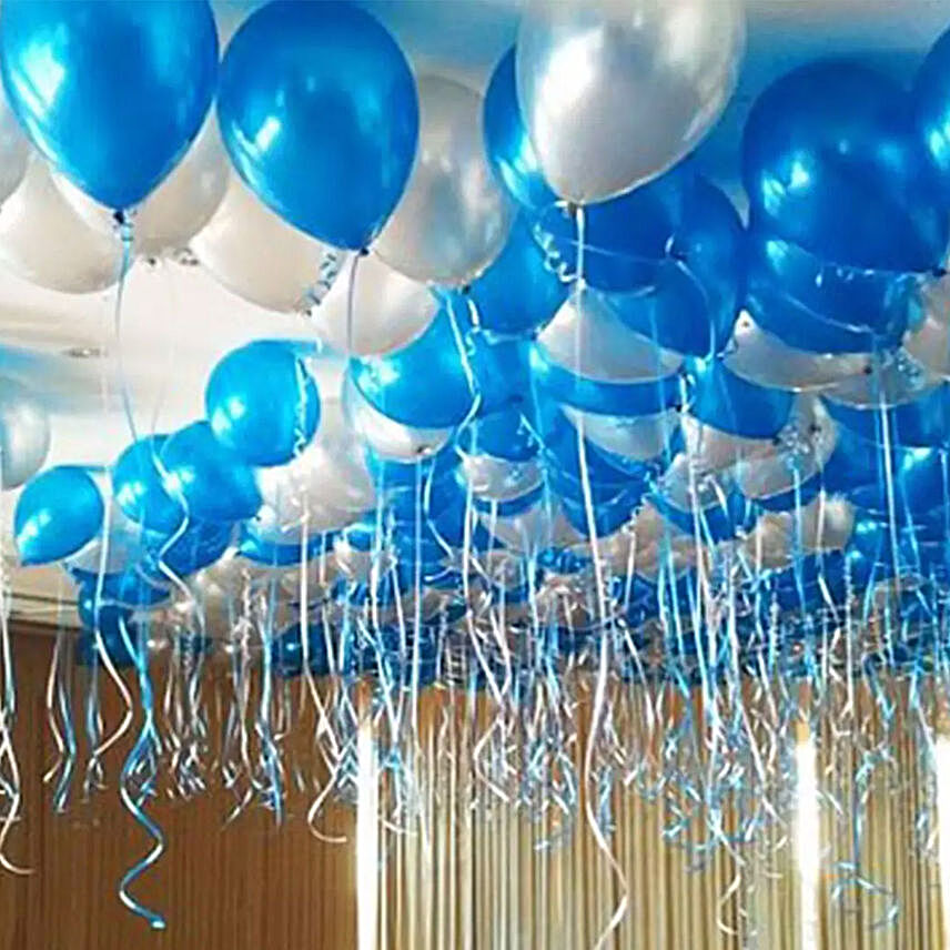 Buy/Send Blue and Silver Balloon Decor Online- FNP