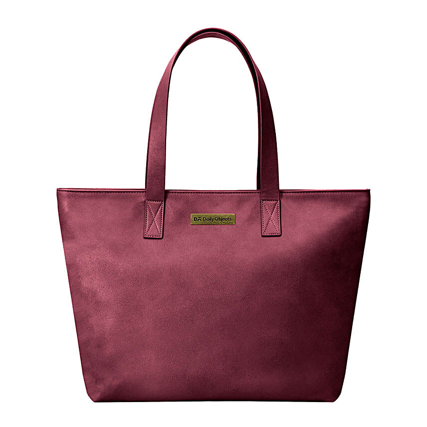 DailyObjects Burgundy Vegan Leather Fatty Tote Bag