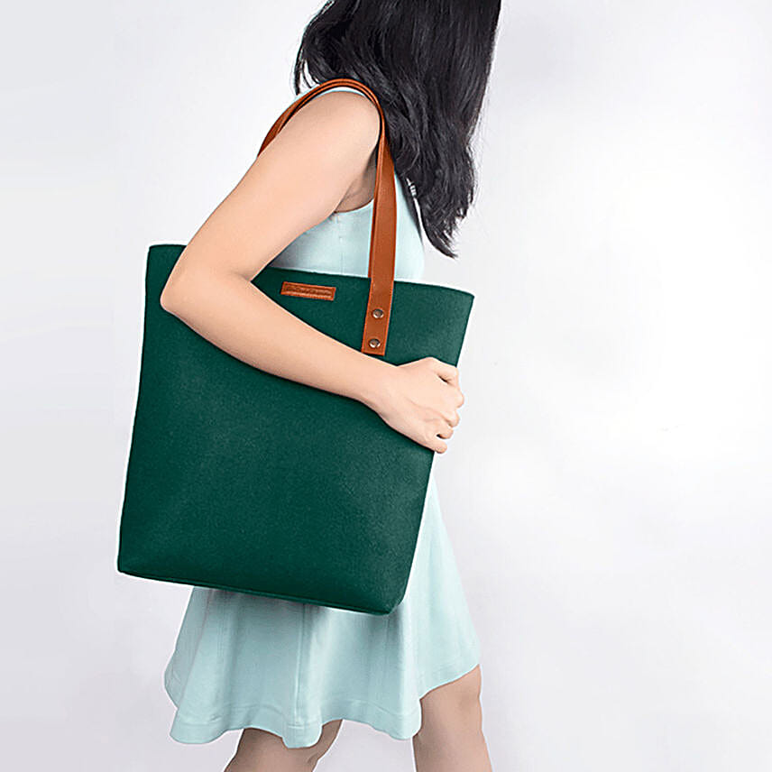 DailyObjects Green Felt Classic Tote Bag