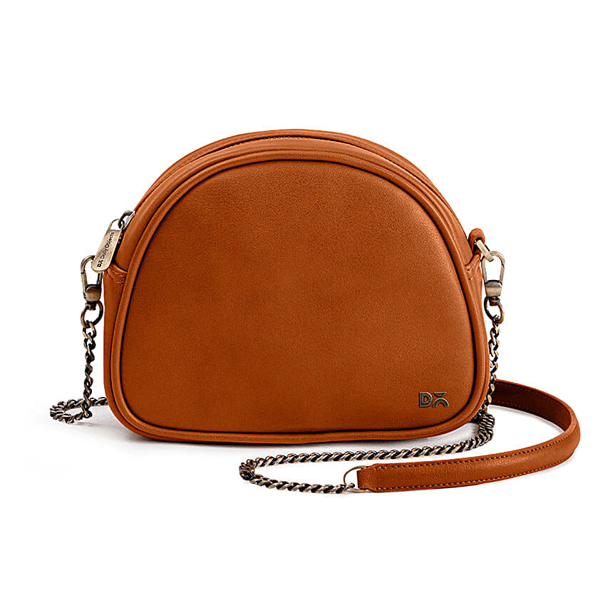 DailyObjects Tan Vegan Leather- Arch Crossbody Bag