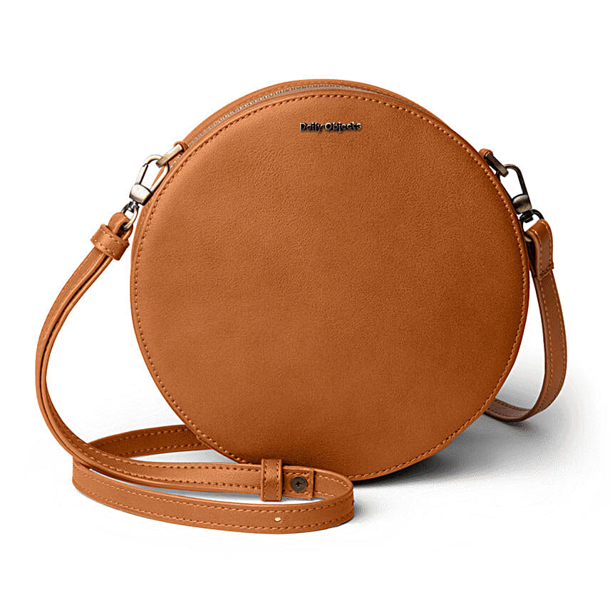 DailyObjects Tan Vegan Leather- Orbis Crossbody Bag