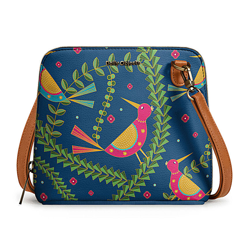 Online Teal Birds- Trapeze Crossbody Bag:Send Leather Gifts