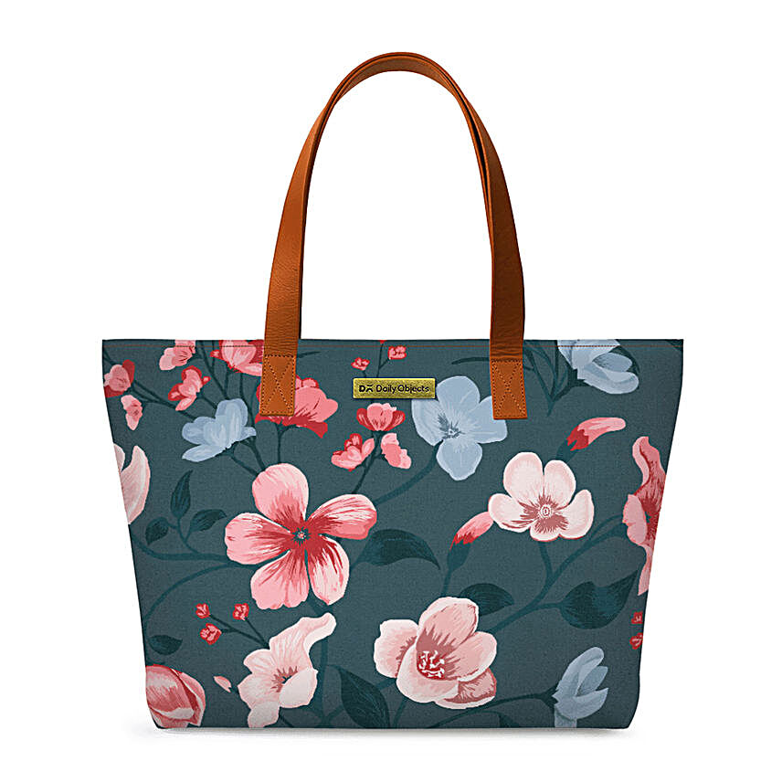 DailyObjects Teal Blooms Fatty Tote Bag